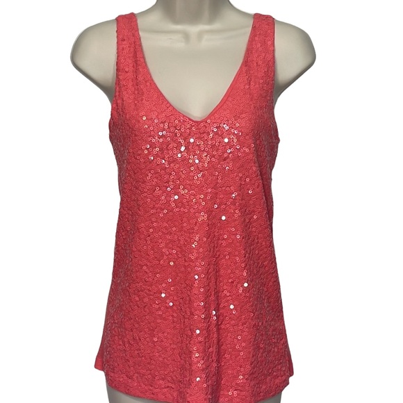J. Crew Tops - J. Crew Sequin Sleeveless Tank in Coral Pink